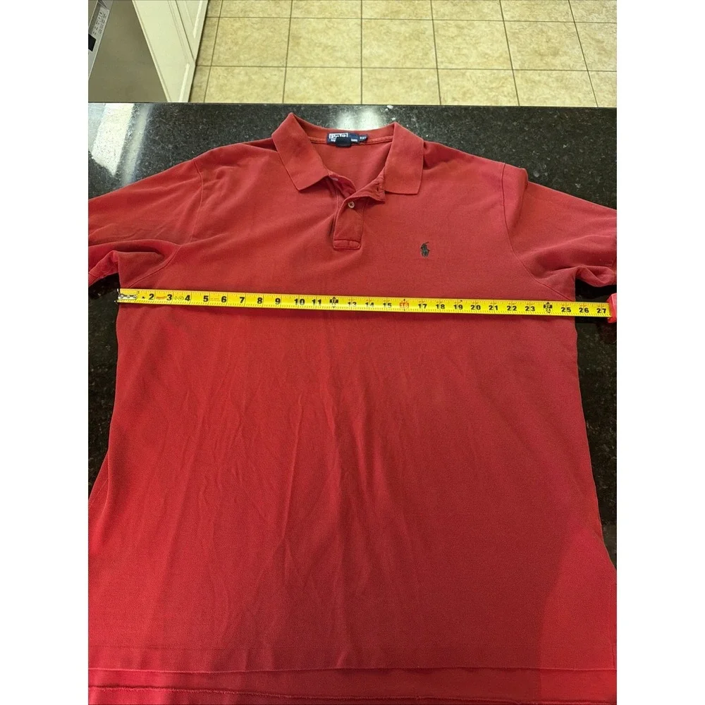 Ralph Lauren Polo Shirt Men's Sz XXL Y2K Vintage Red Green Horse Trendy Preppy